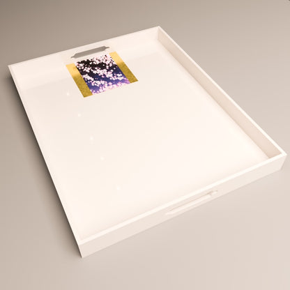 Yūzen Harmony Tray. Product view. Sakura Fubuki (桜吹雪) / Shirayuki White Snow（白雪）