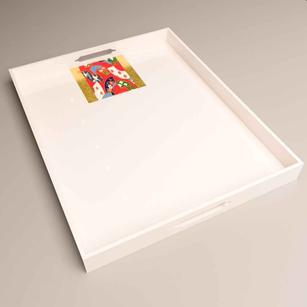 Yūzen Harmony Tray. Product view. Utage (宴) / Shirayuki White Snow（白雪）