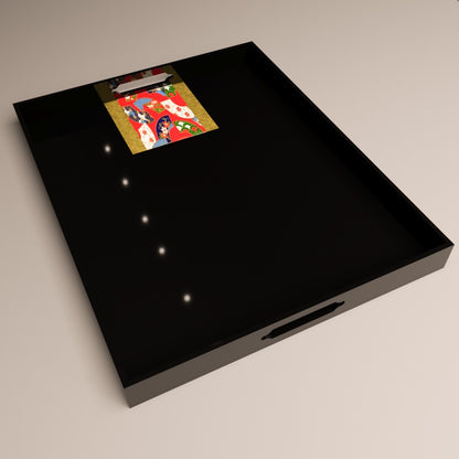 Yūzen Harmony Tray. Product view. Utage (宴) / Shikkoku Jet Black (漆黒)