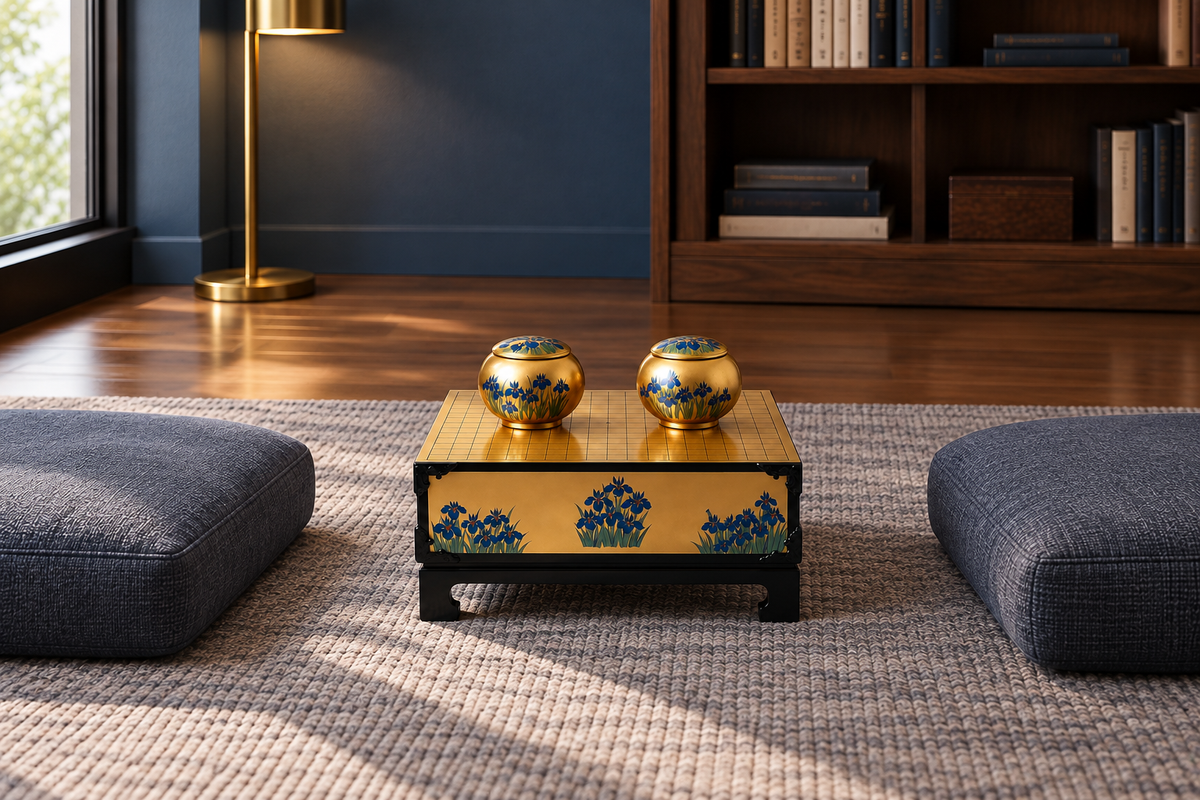Kuro Iris (黒) Go Set. Styled concept. Room furnishings and props are not included.