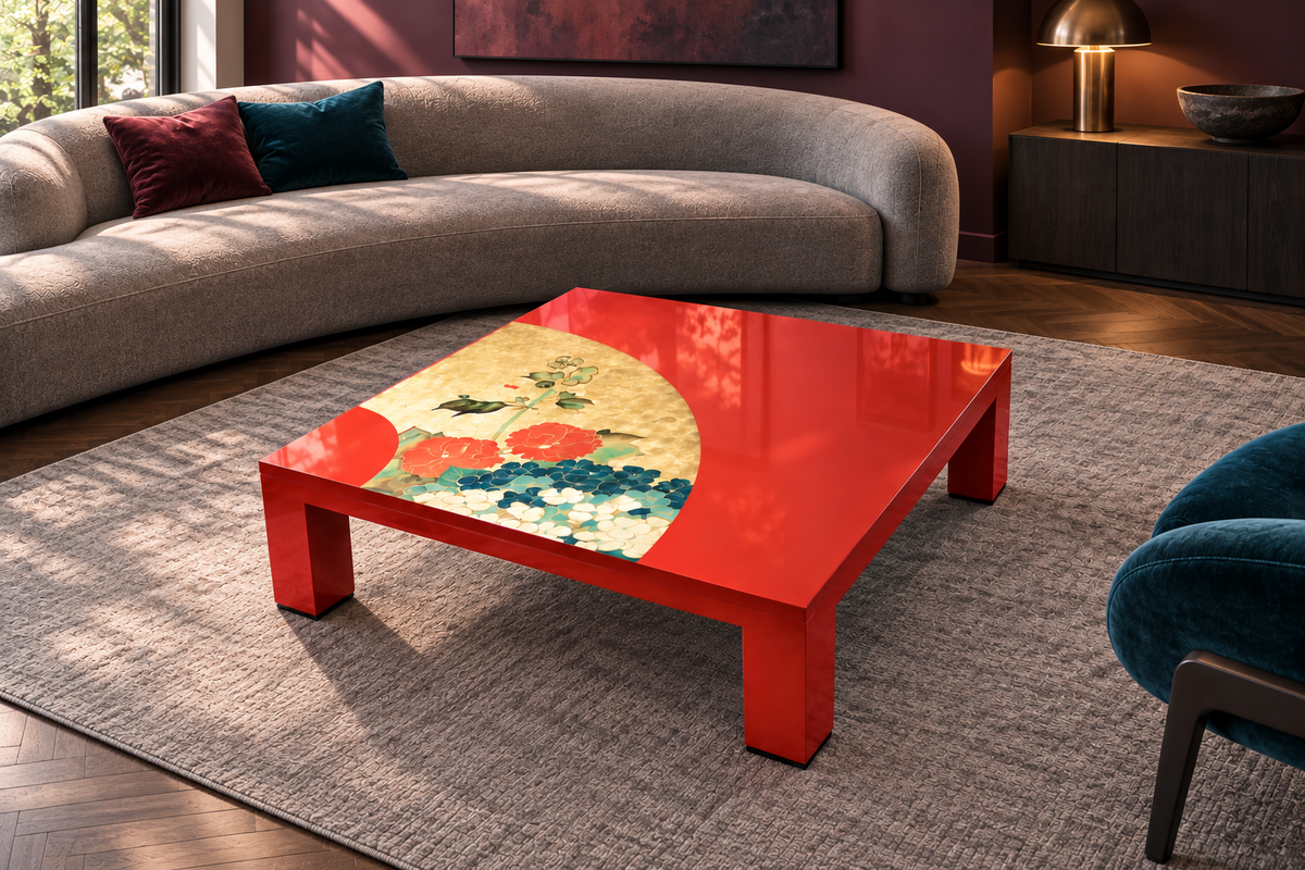 Shinsei Bloom (晨星の華) Table. Styled concept. Room furnishings and props are not included.